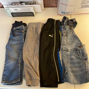 18-24/2t Boys Toddler 4 piece lot, bottoms, jeans Carters, Puma athletic pants